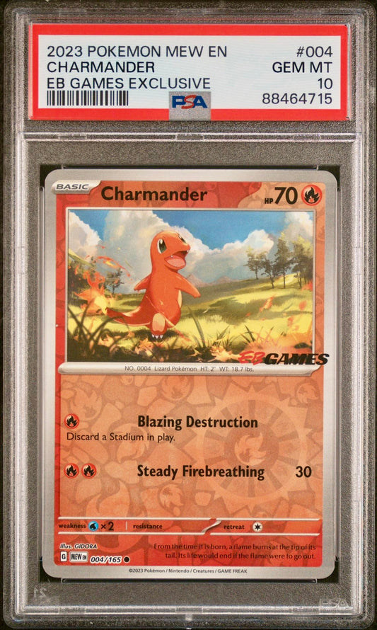 PSA 10 - Charmander 004/165 EB Games Exclusive Promo - Pokemon