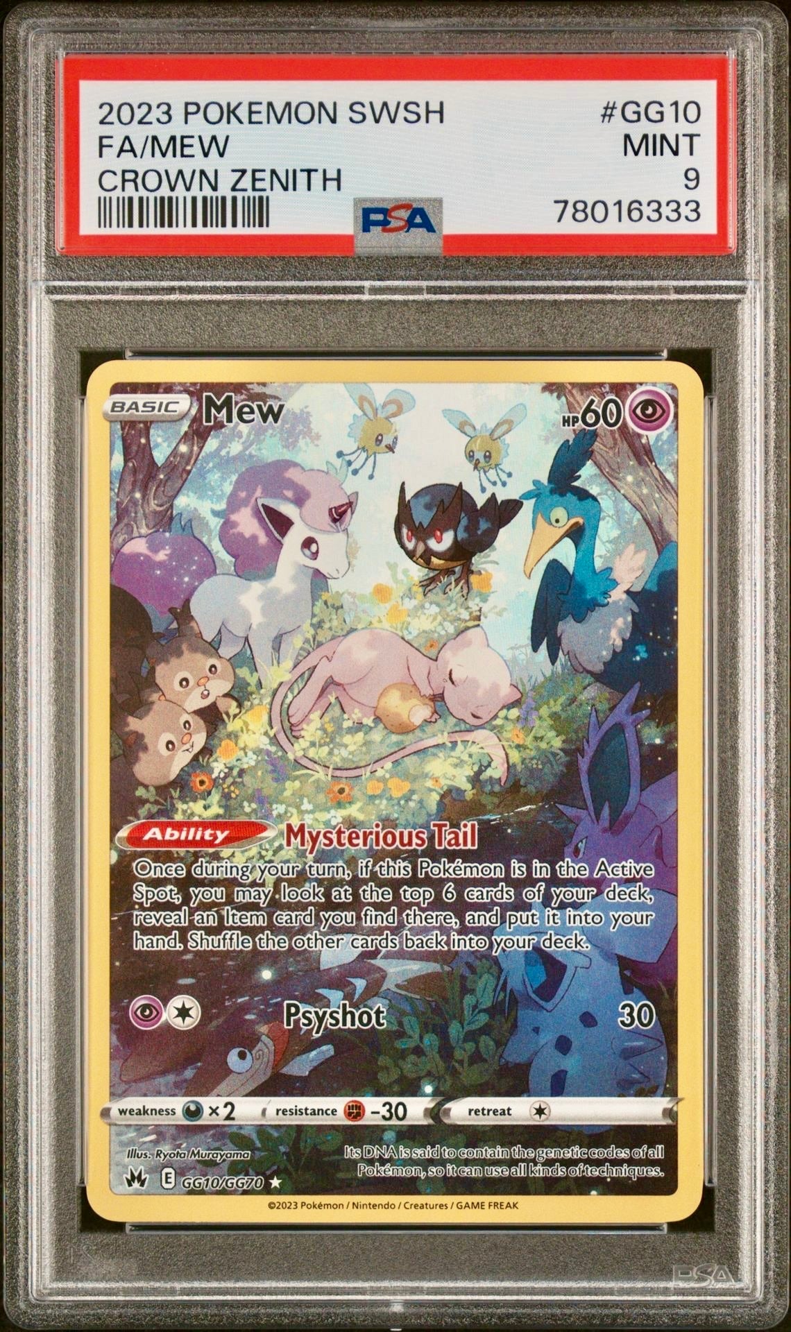 PSA 9 - Mew GG10/GG70 SWSH Crown Zenith - Pokemon