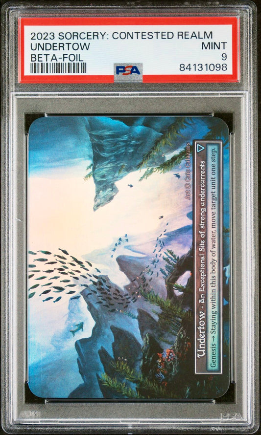 PSA 9 - Undertow (Exceptional Foil) Beta - Sorcery