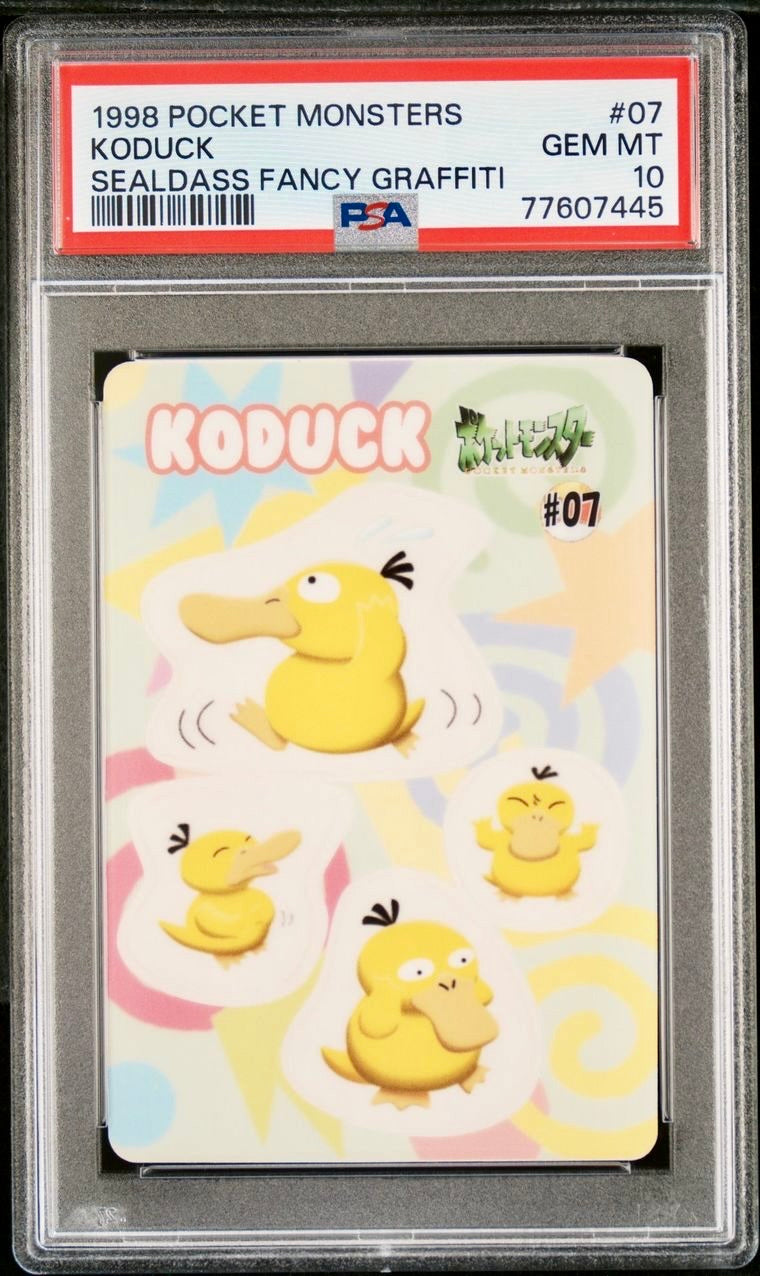 PSA 10 - Psyduck (Koduck) #07 Sealdass Fancy Graffiti 1998 Pocket Monsters - Pokemon