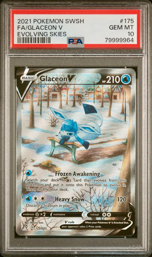 PSA 10 - Glaceon V 175/203 SWSH Evolving Skies - Pokemon