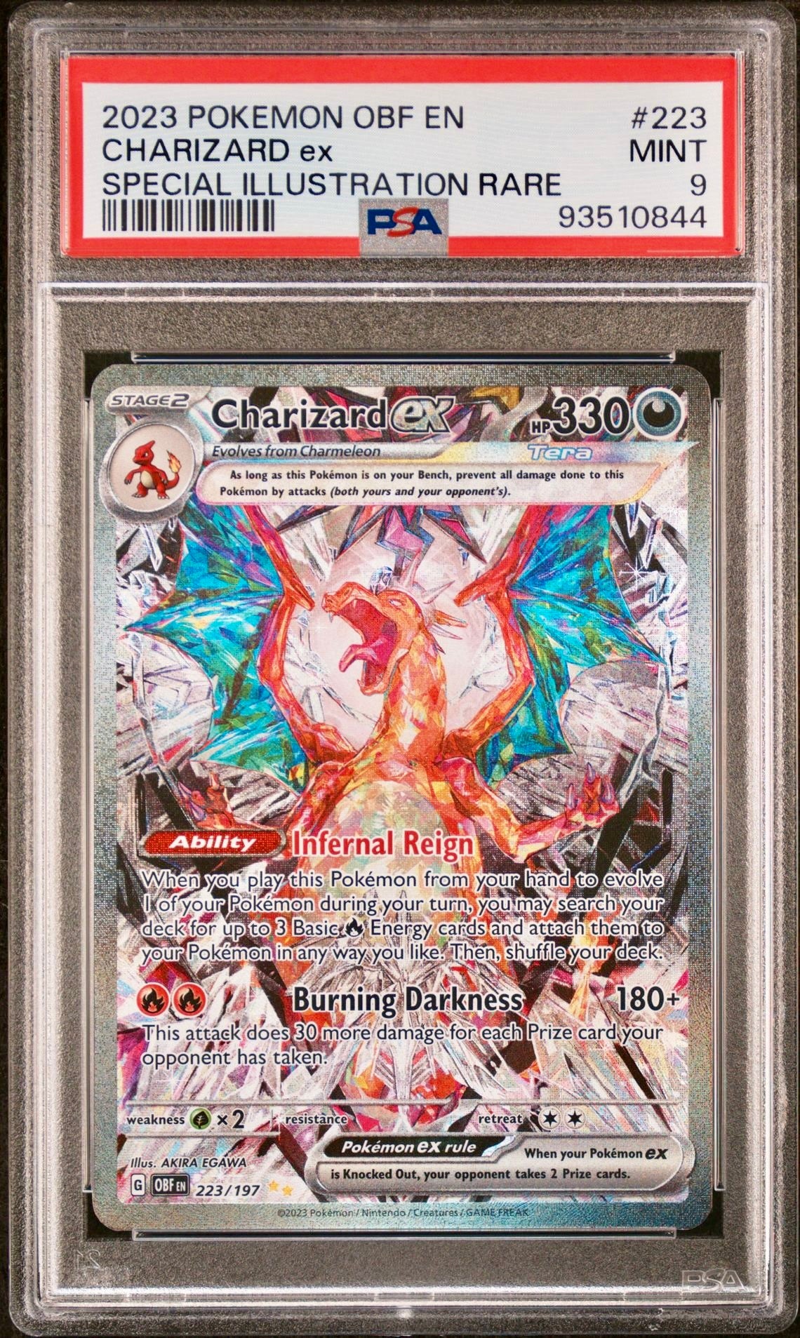 PSA 9 - Charizard ex SIR 223/197 SV Obsidian Flames - Pokemon