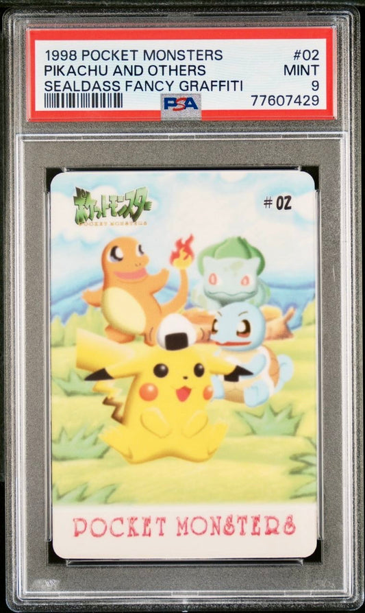 PSA 9 - Pikachu and Others #02 Sealdass Fancy Graffiti 1998 Pocket Monsters - Pokemon