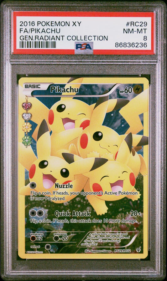 PSA 8 - Pikachu RC29/RC32 XY Generations Radiant Collection - Pokemon