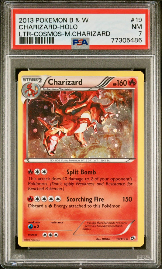 PSA 7 - Charizard 19/113 B&W Legendary Treasures Cosmos Holo - Pokemon