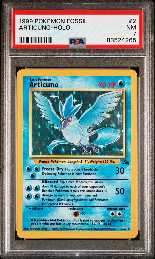 PSA 7 - Articuno Holo 2/62 WOTC Fossil Unlimited - Pokemon