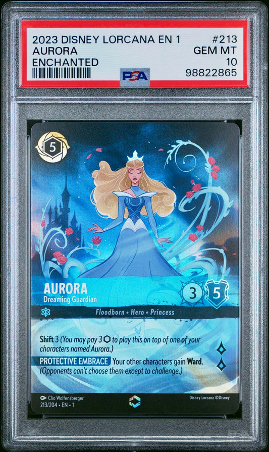 PSA 10 - Aurora Enchanted 213/204 First Chapter - Disney Lorcana