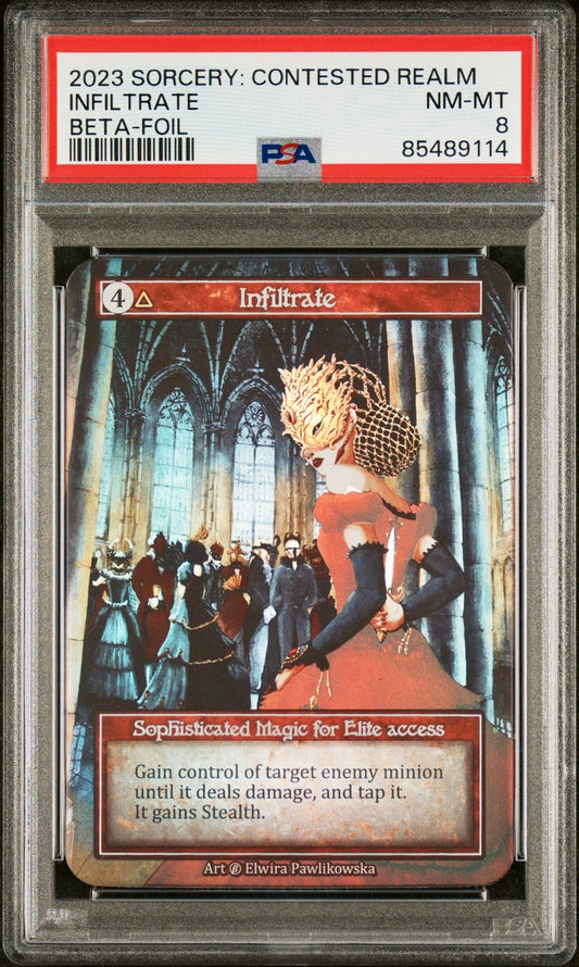 PSA 8 - Infiltrate (Elite Foil) Beta - Sorcery