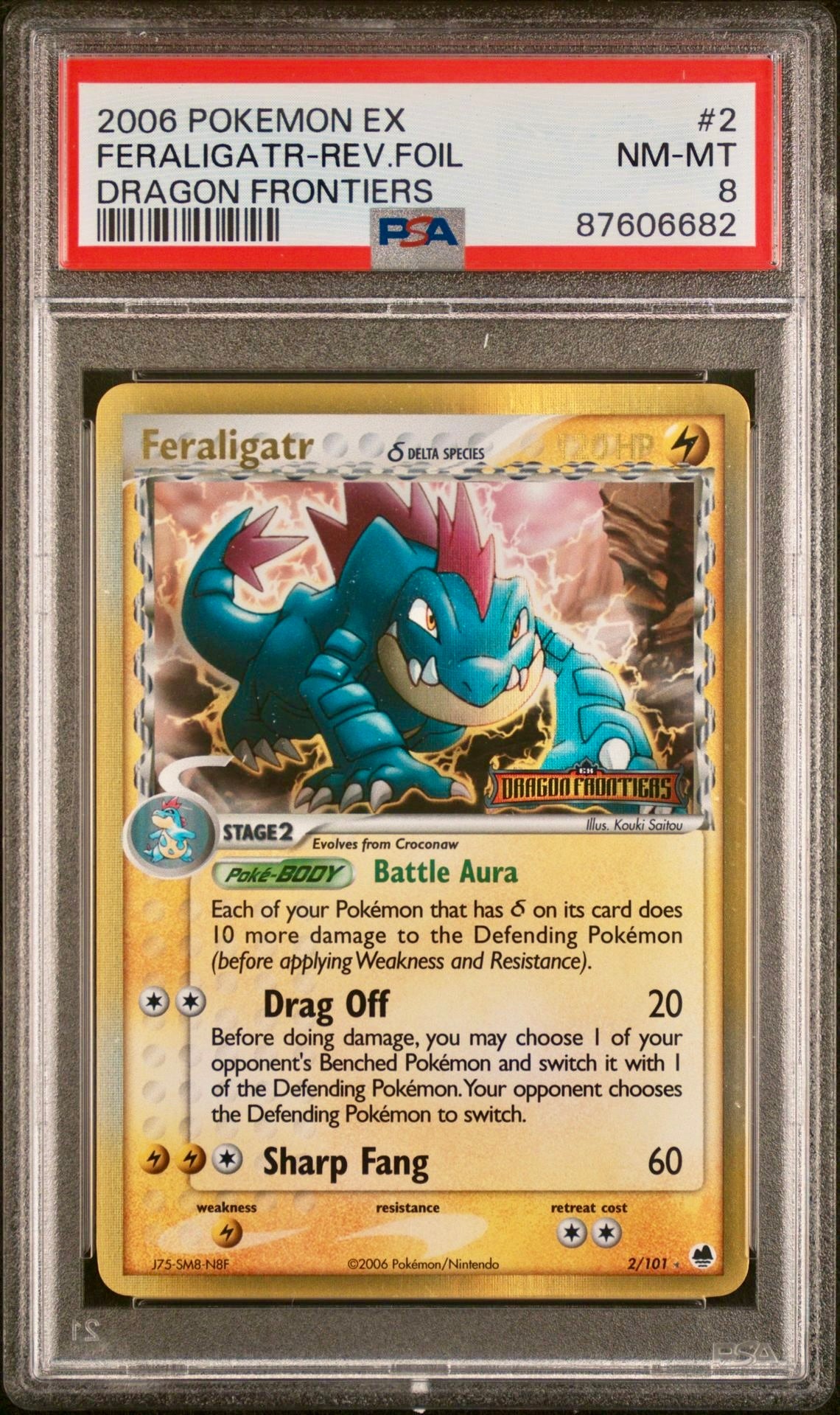 PSA 8 - Feraligatr Reverse 2/101 EX Dragon Frontiers - Pokemon