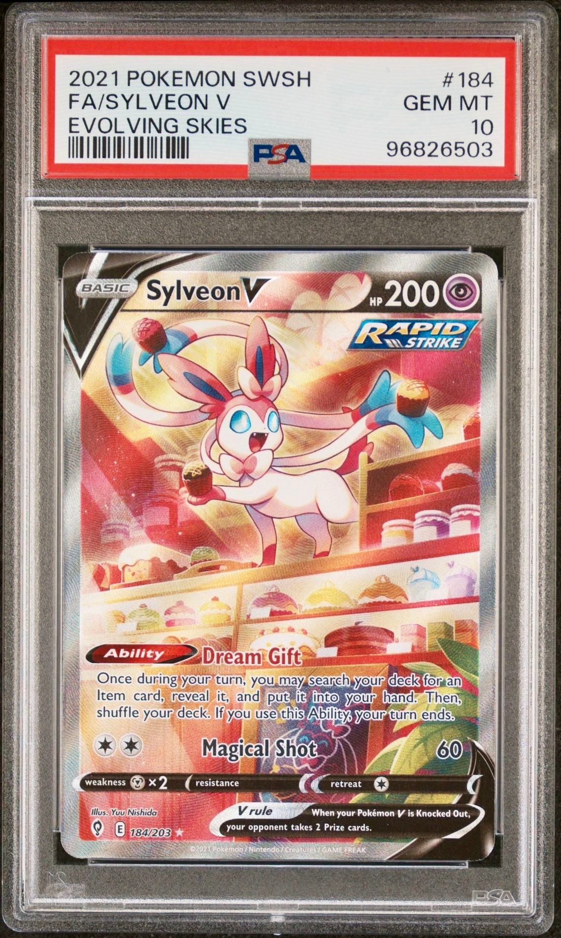 PSA 10 - Sylveon V 184/203 SWSH Evolving Skies - Pokemon