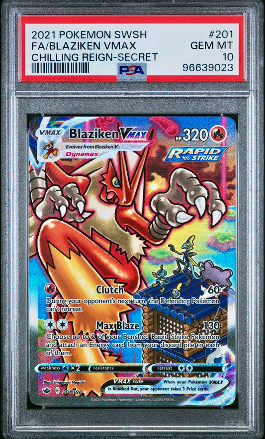 PSA 10 - Blaziken VMAX 201/198 SWSH Chilling Reign - Pokemon