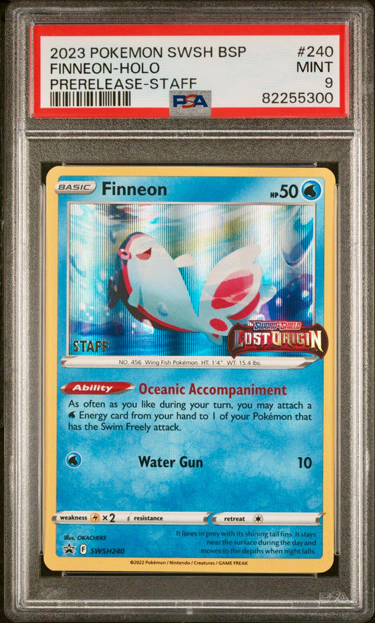 PSA 9 - Finneon SWSH240 STAFF Lost Origin Prerelease - Pokemon