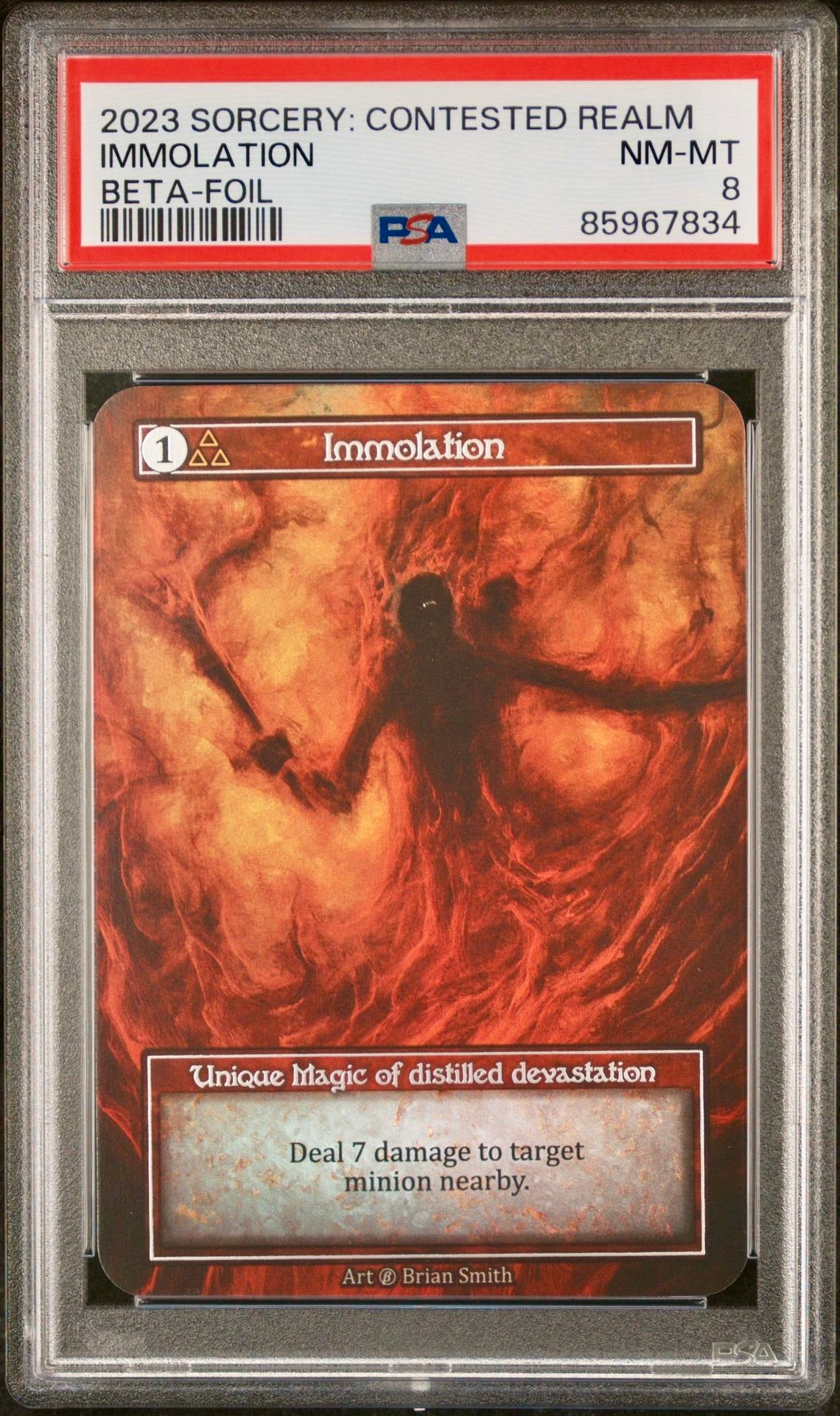 PSA 8 - Immolation (Unique Foil) Beta - Sorcery