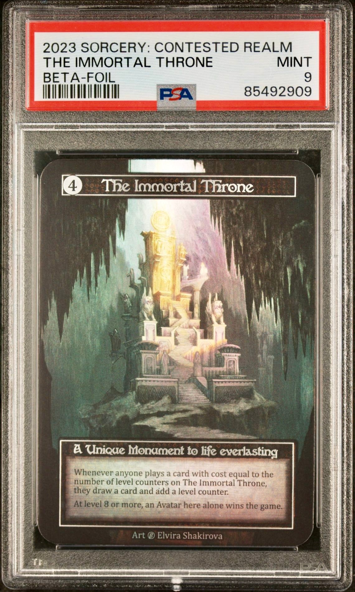 PSA 9 - The Immortal Throne (Unique Foil) Beta - Sorcery