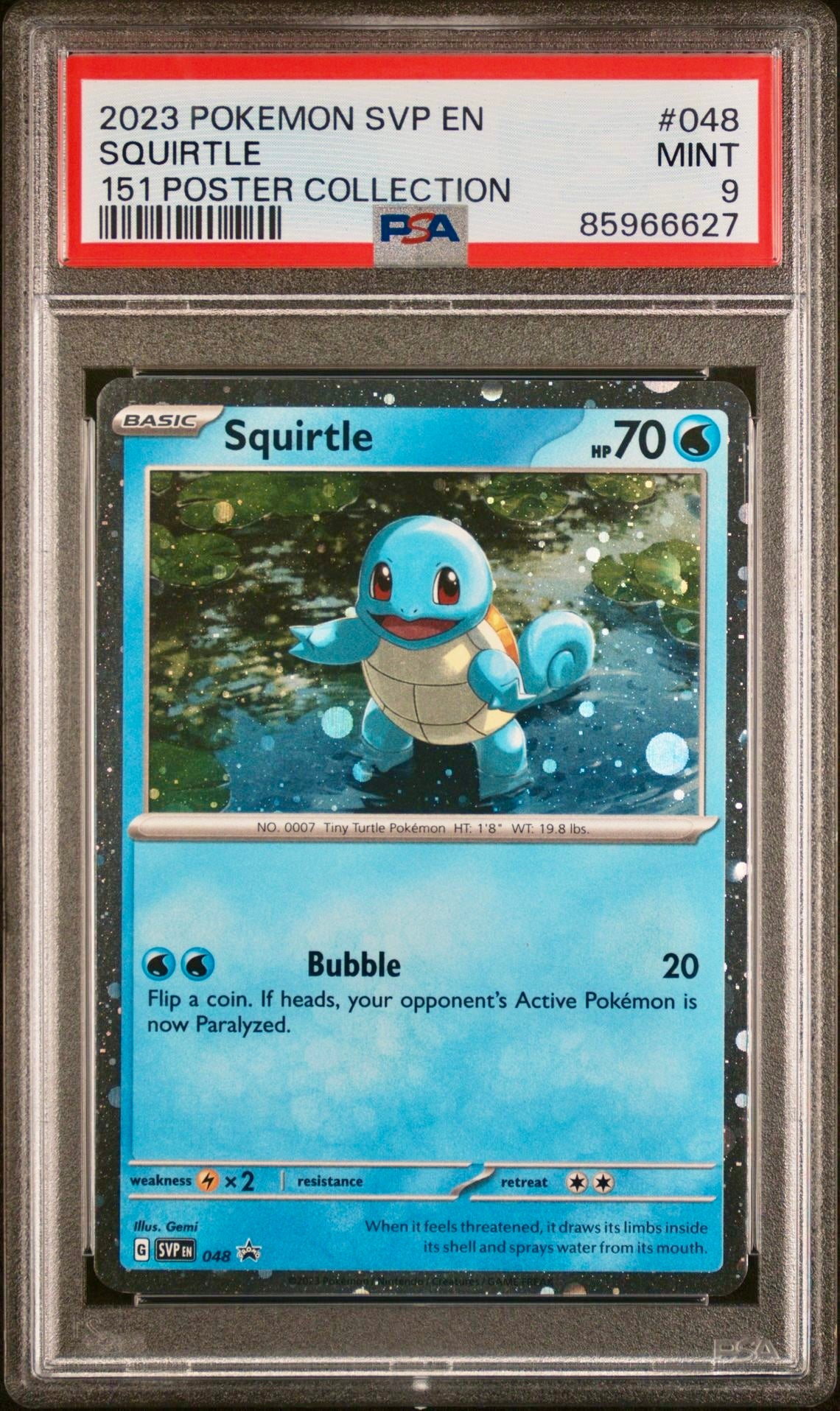 PSA 9 - Squirtle Holo SVP048 151 Poster Collection - Pokemon