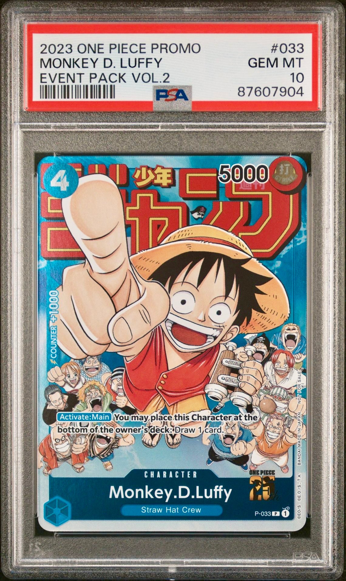 PSA 10 - Monkey D. Luffy P-033 Event Pack Vol.2 - One Piece