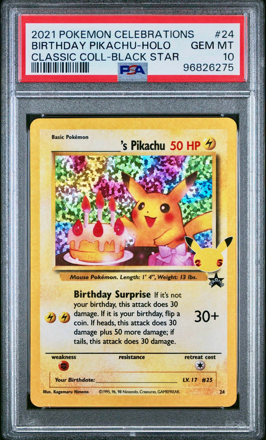 PSA 10 - Birthday Pikachu 24 SWSH Celebrations Classic Collection - Pokemon