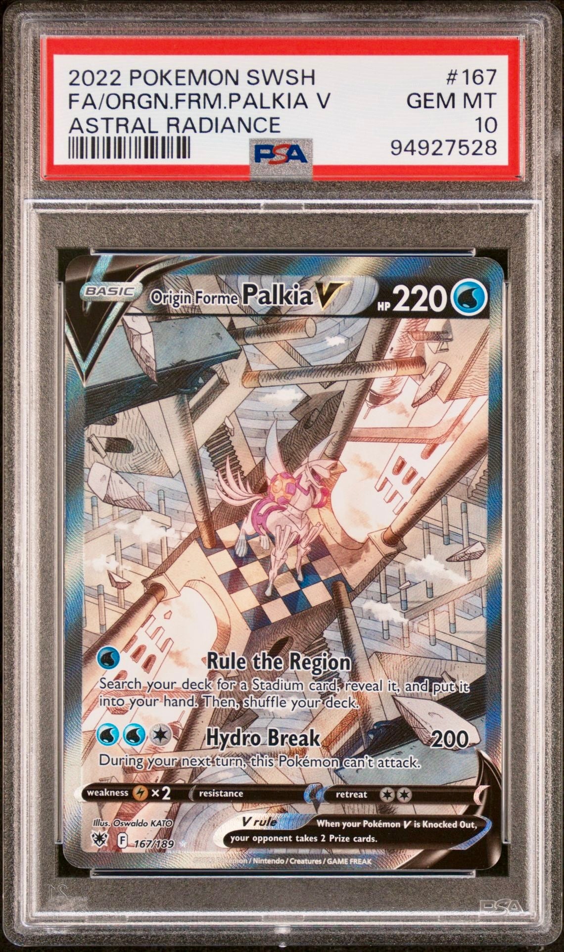 PSA 10 - Origin Forme Palkia V 167/189 SWSH Astral Radiance - Pokemon