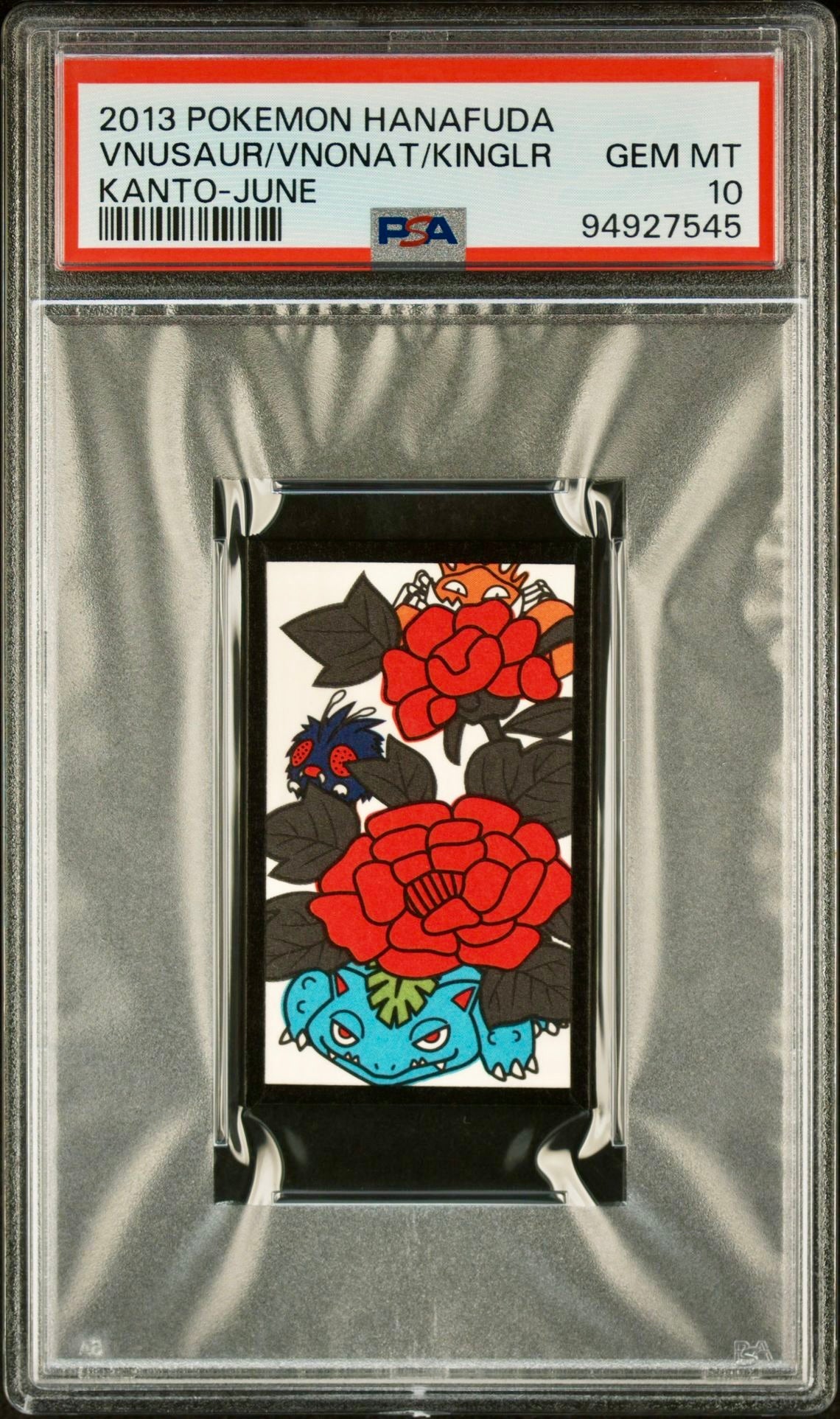 PSA 10 - Venusaur/Venonat/Kingler 2013 Hanafuda Kanto June - Pokemon