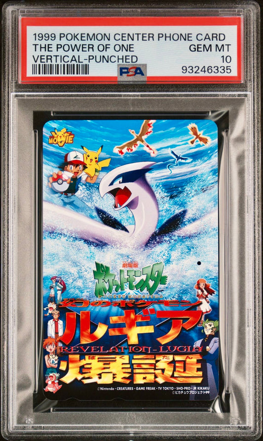 PSA 10 - The Power of One Lugia 1999 Phone Card Vert. Punched [POP 1] - Pokemon