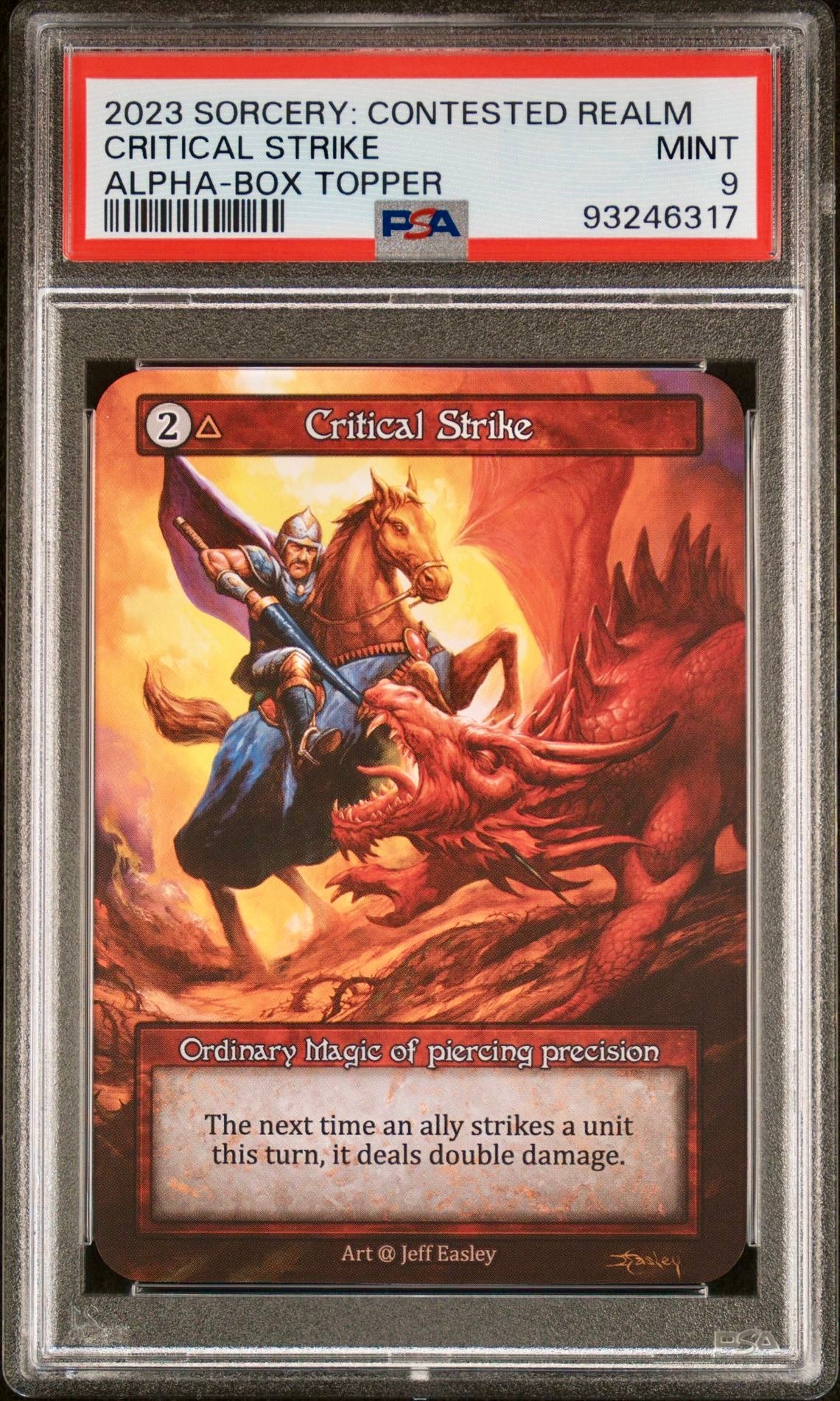 PSA 9 - Critical Strike (Ordinary) Alpha Box Topper - Sorcery