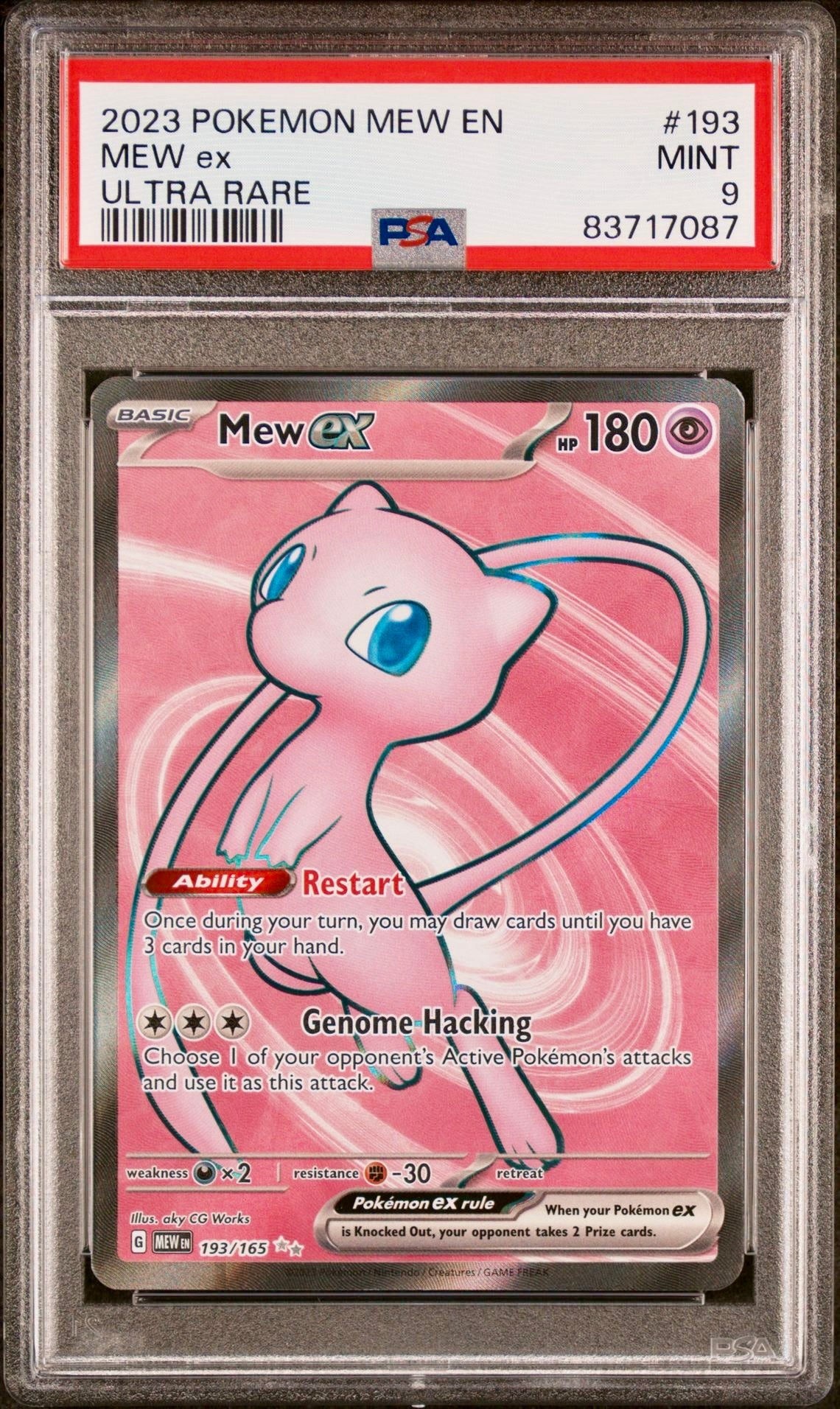 PSA 9 - Mew ex 193/165 English 151 - Pokemon