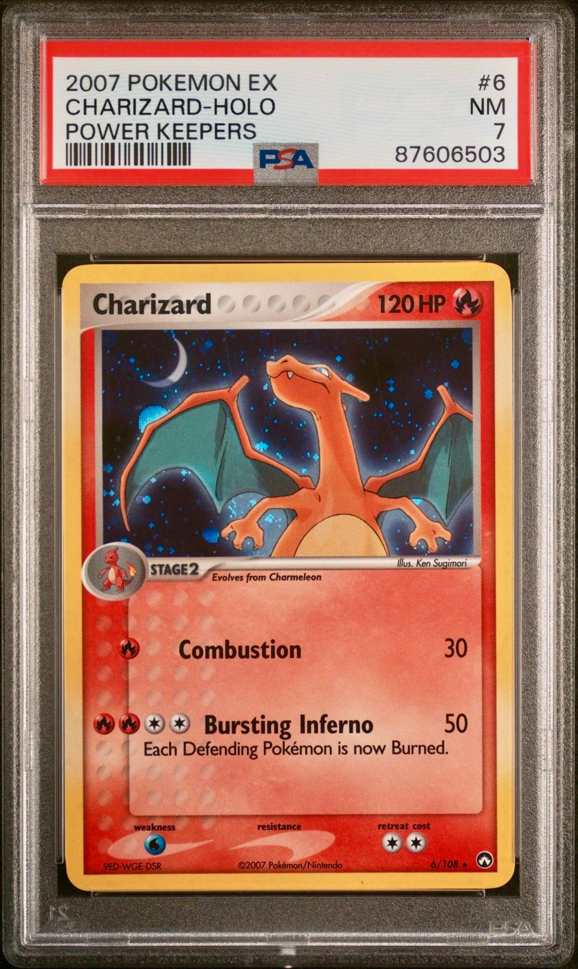 PSA 7 - Charizard Holo 6/108 EX Power Keepers - Pokemon