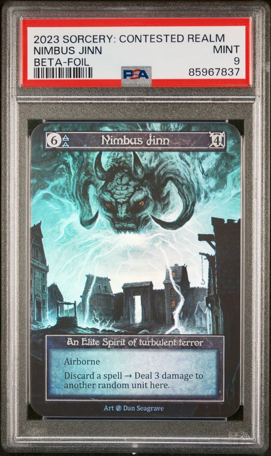 PSA 9 - Nimbus Jinn (Elite Foil) Beta - Sorcery