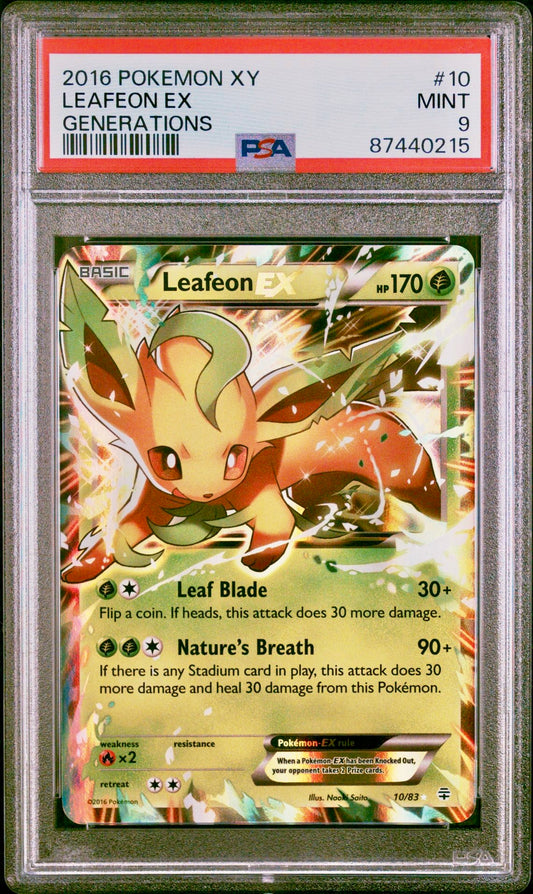 PSA 9 - Leafeon EX 10/83 XY Generations - Pokemon