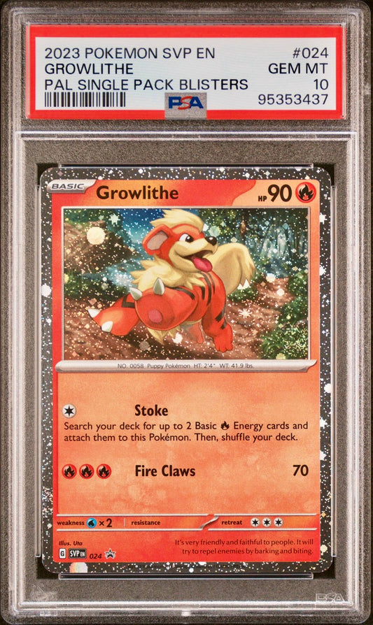 PSA 10 - Growlithe Holo SVP024 Paldea Evolved Blister Promo - Pokemon