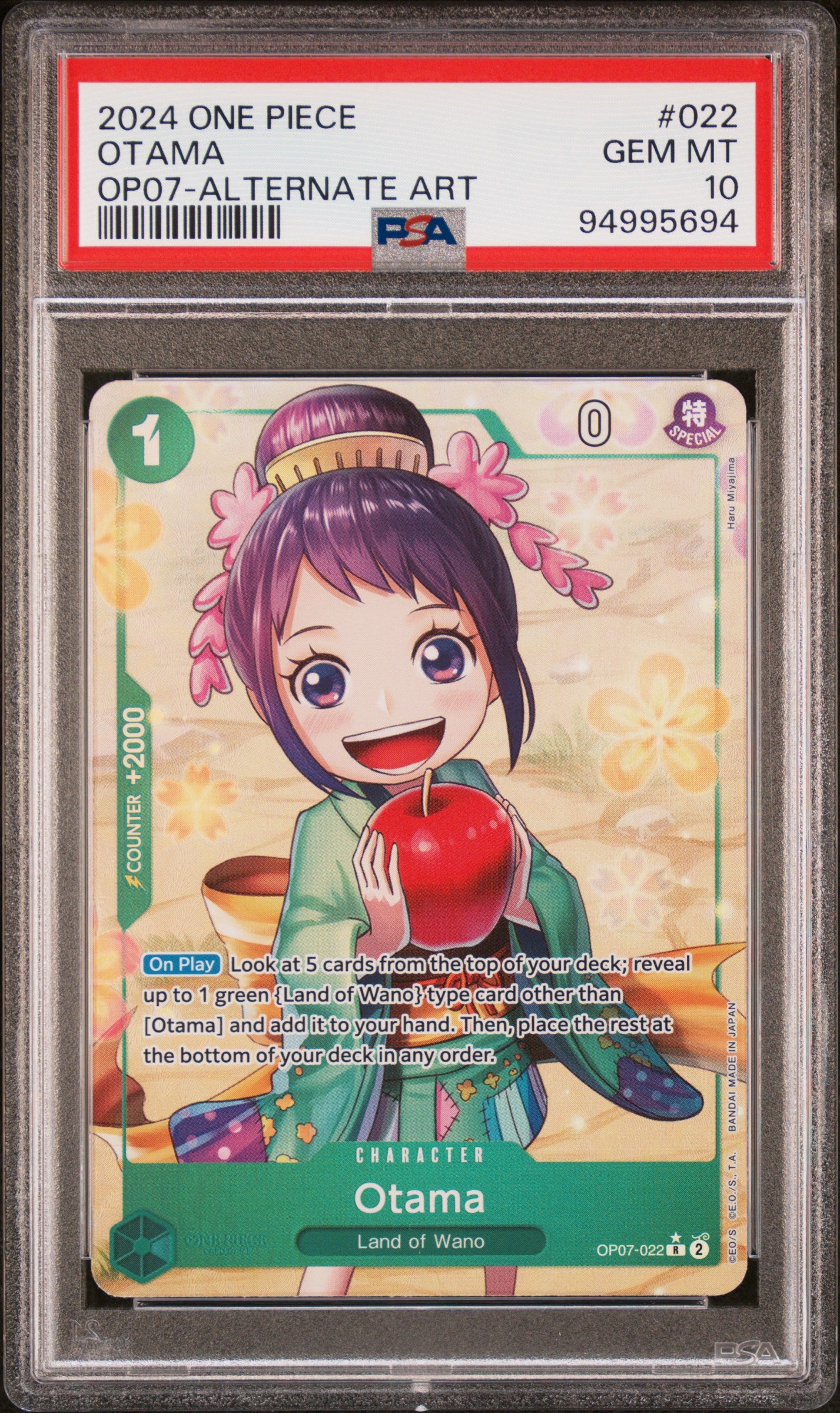 PSA 10 - Otama Alternate Art OP07-022 - One Piece