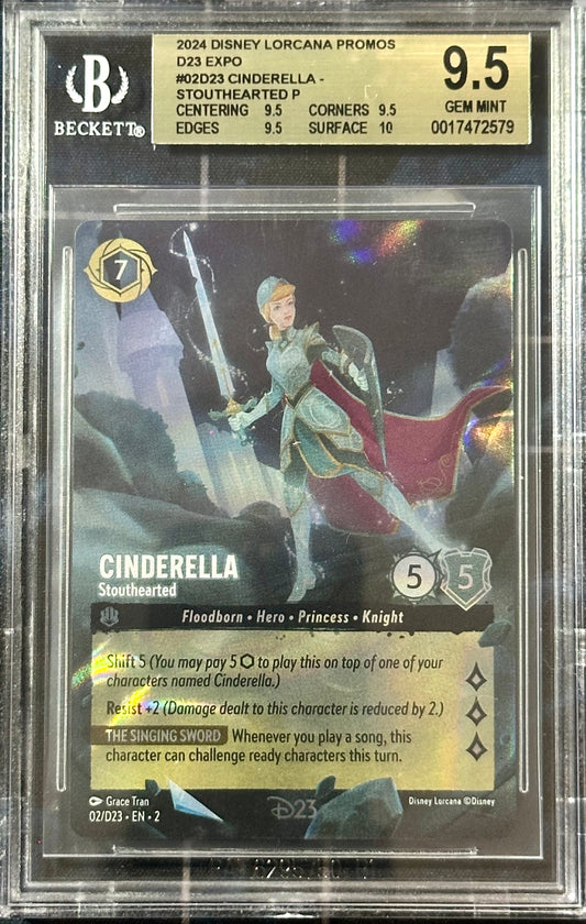 BGS 9.5 - Cinderella Stouthearted 02/D23 Collection Promo - Disney Lorcana