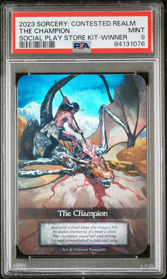 PSA 9 - The Champion (Foil) Social Play Store Kit Winner Beta - Sorcery