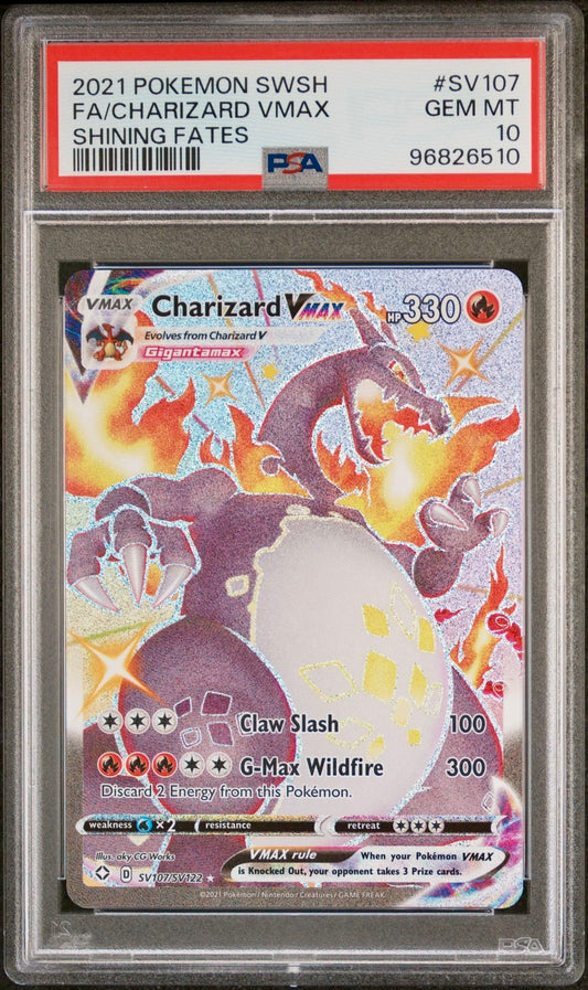 PSA 10 - Charizard VMAX SV107/SV122 SWSH Shining Fates - Pokemon