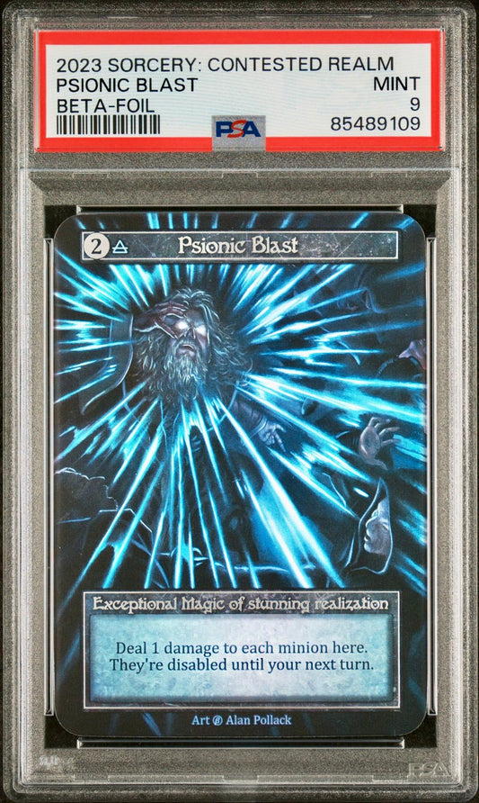 PSA 9 - Psionic Blast (Exceptional Foil) Beta - Sorcery