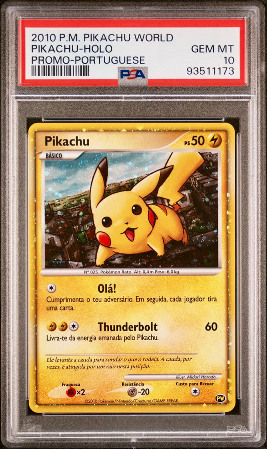 PSA 10 - Pikachu Portugese Holo 2010 Pokemon World Promo - Pokemon