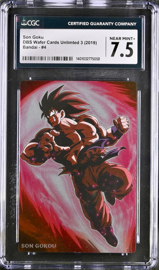 CGC 7.5 - Son Goku #4 Bandai Wafer Cards Unlimited 3 - DBS