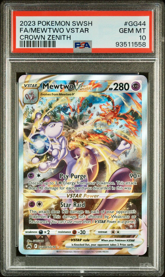 PSA 10 - Mewtwo VSTAR GG40/GG70 SWSH Crown Zenith - Pokemon