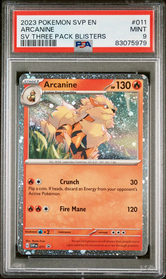 PSA 9 - Arcanine Holo SVP011 Blister Pack Promo - Pokemon