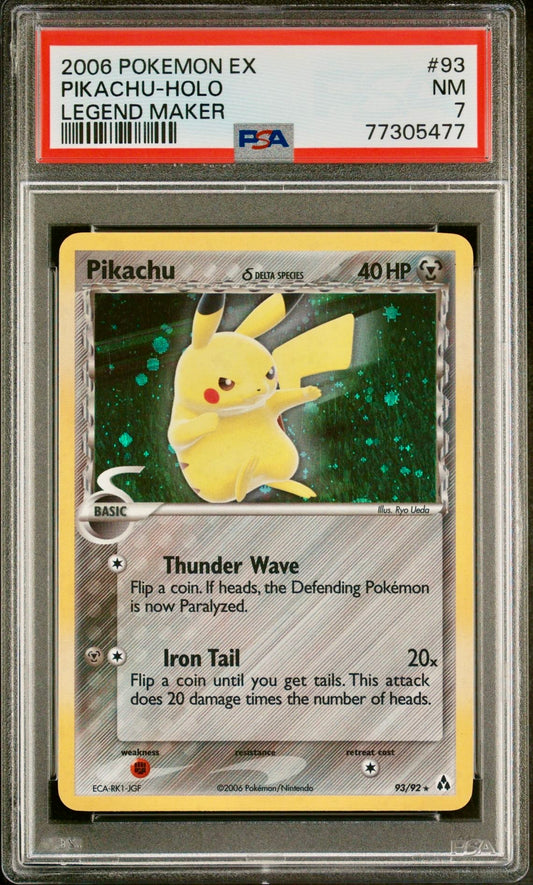 PSA 7 - Pikachu Holo Delta Species 93/92 EX Legend Maker - Pokemon