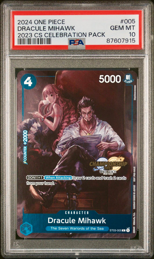 PSA 10 - Dracule Mihawk ST03-005 2023 Championship Pack - One Piece