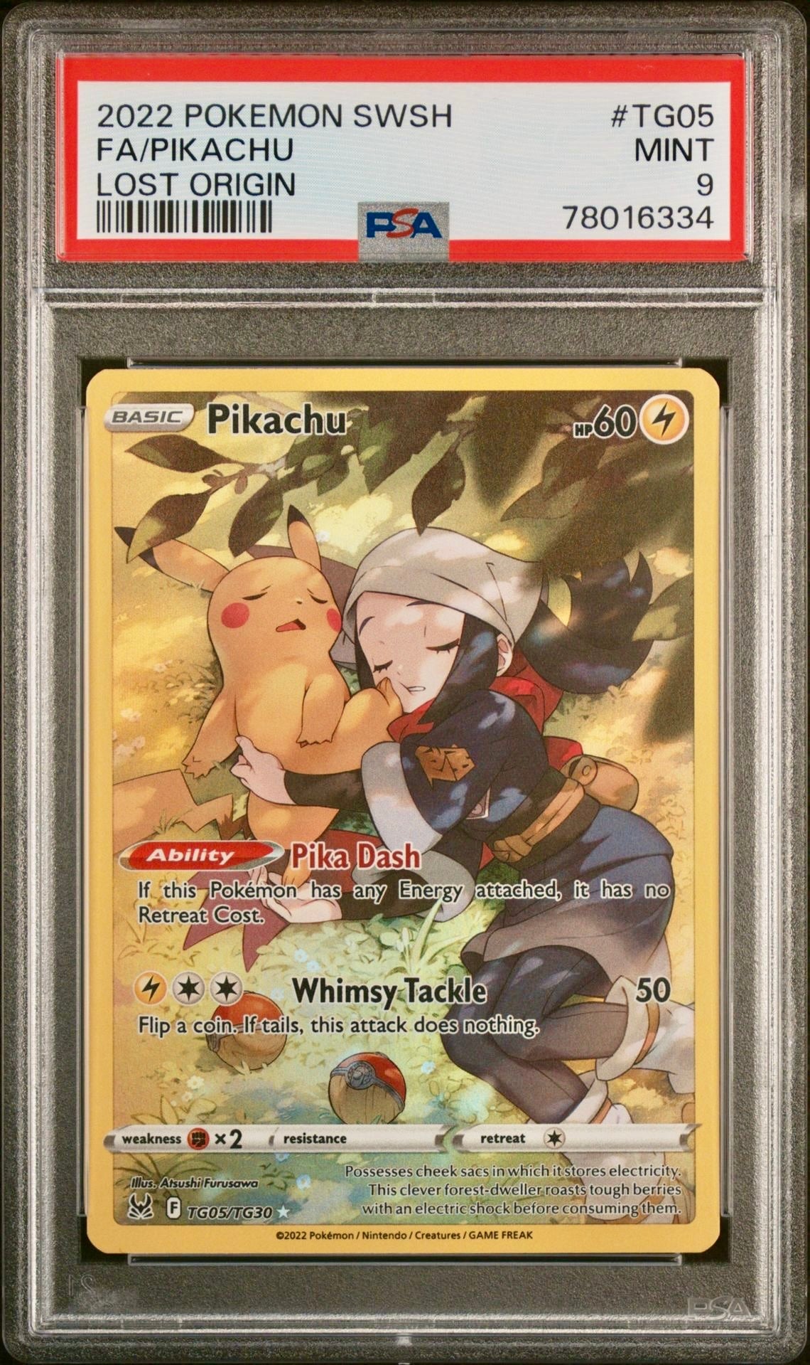 PSA 9 - Pikachu TG05/TG30 SWSH Lost Origin - Pokemon