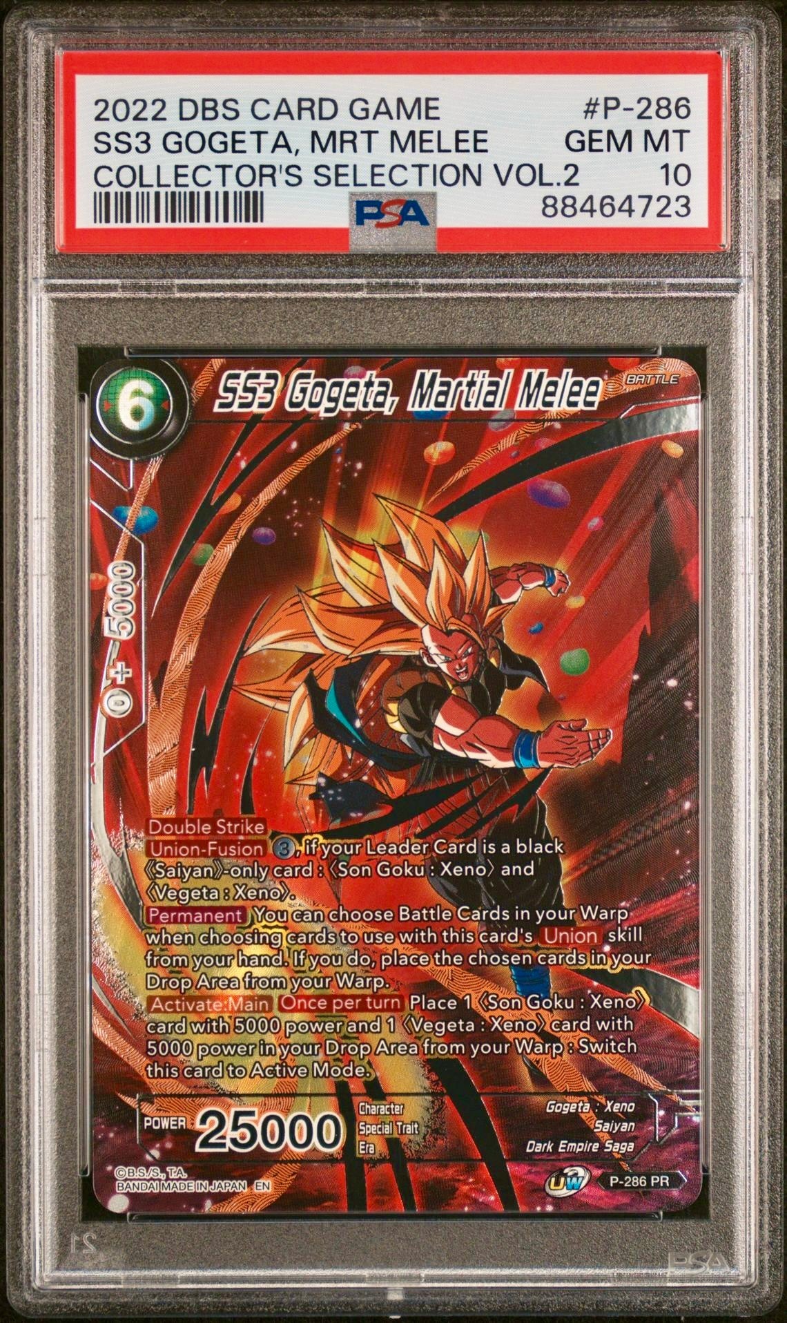 PSA 10 - SS3 Gogeta, Martial Melee P-286 Coll. Selection Vol. 2 - DBS