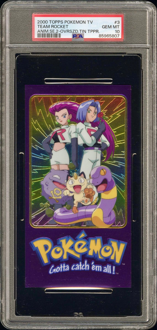 PSA 10 - Team Rocket TOPPS Anime Ser. 2 O/S Tin Topper- Pokemon