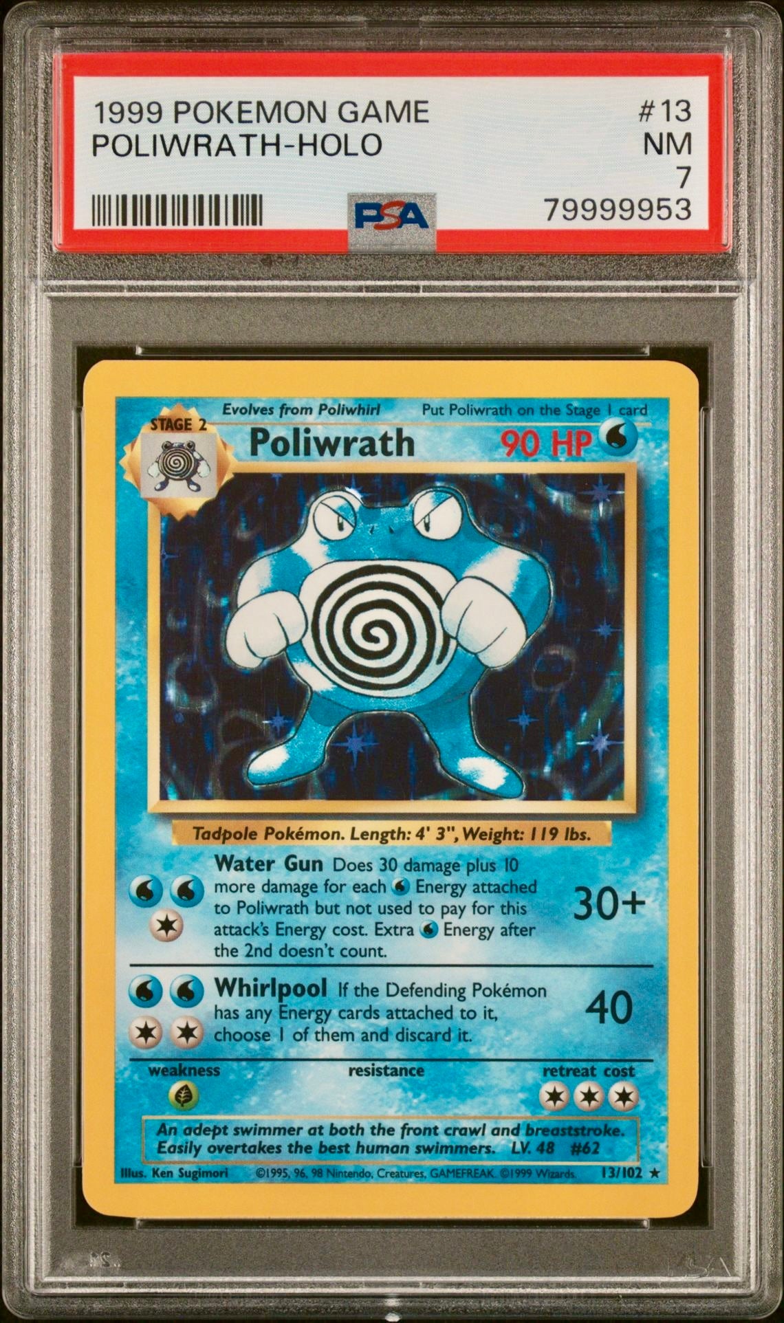 PSA 7 - Poliwrath 13/102 Base set - Pokemon