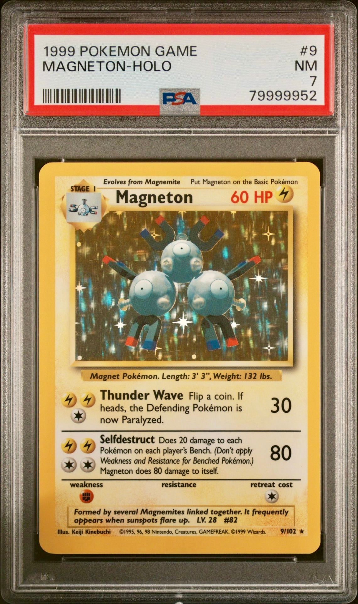 PSA 7 - Magneton 9/102 Base Set - Pokemon