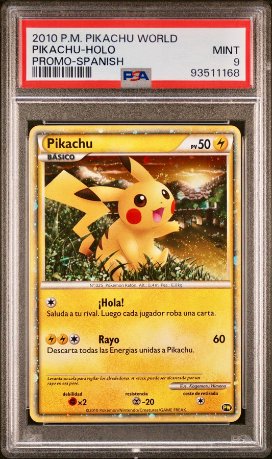 PSA 9 - Pikachu Spanish Holo 2010 Pokemon World Promo - Pokemon