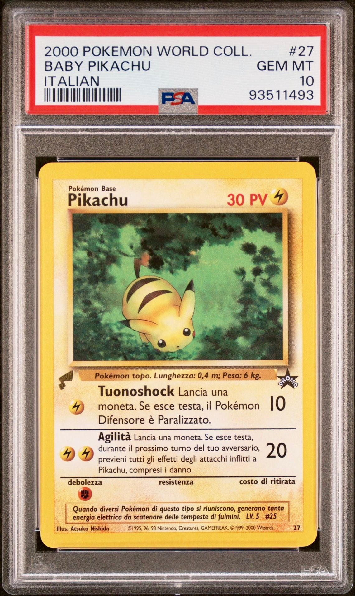 PSA 10 - Baby Pikachu 27 Italian 2000 World Collection - Pokemon