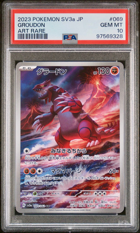 PSA 10 - Groudon 069/062 SV3a Raging Surf - Pokemon