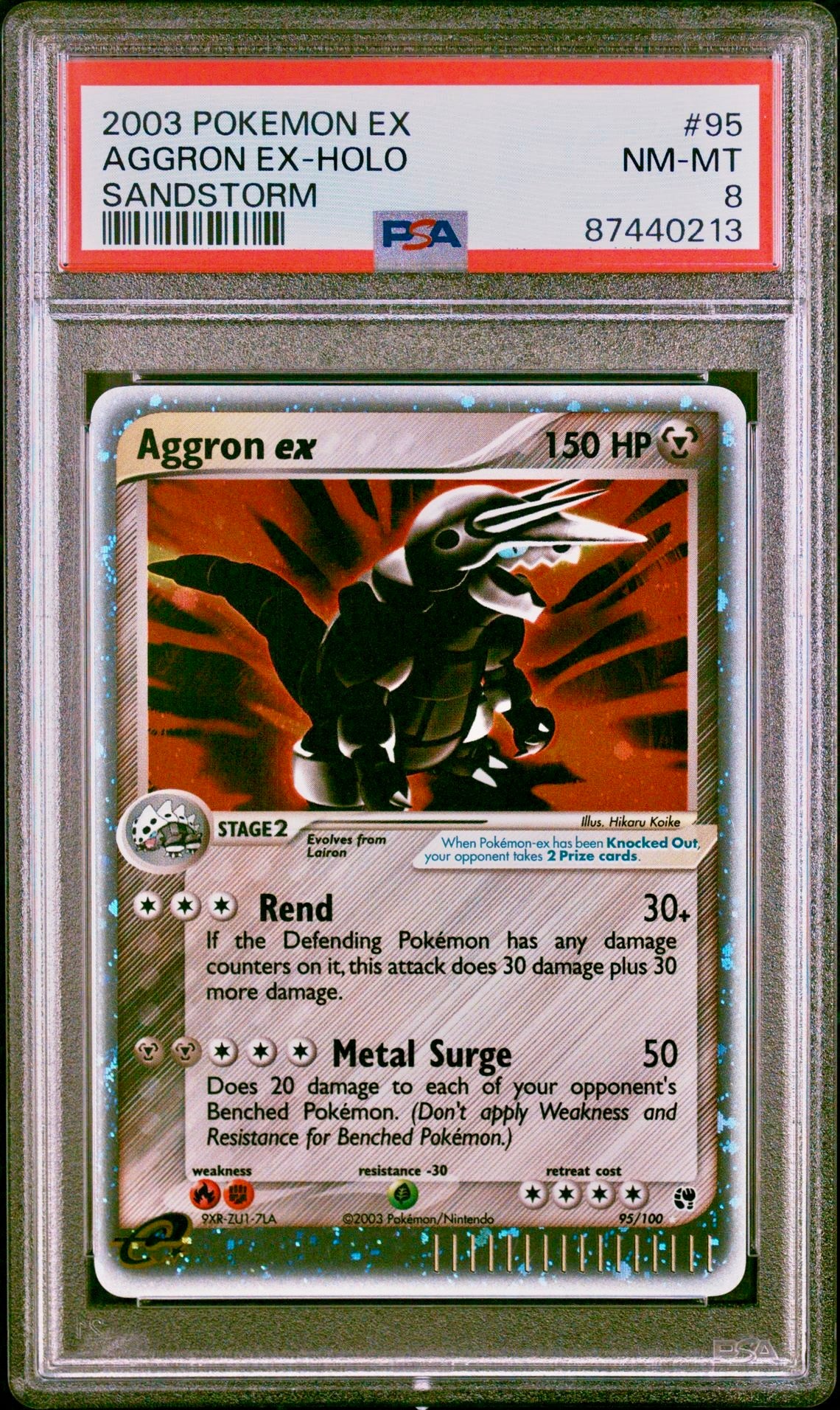 PSA 8 - Aggron ex 95/100 EX Sandstorm - Pokemon